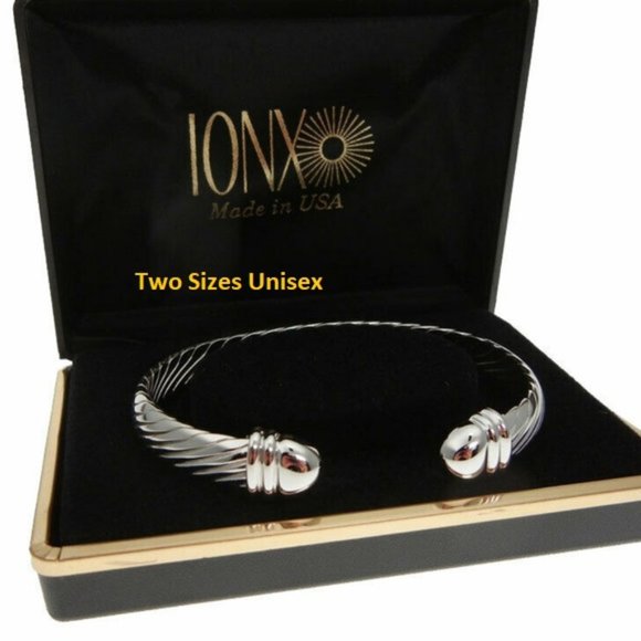 Ionx Bracelet Jewelry - SOLD OUT NWT IONX silver cuff cable therapy